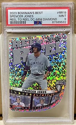 2023 Bowmans Best Spencer Jones Reel To Reel Insert #RR-19 Mini Diamond PSA 9 • $45