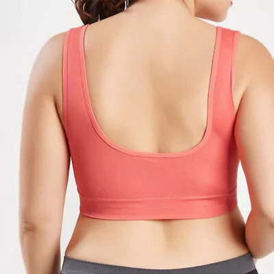 Women Solid U Shaped Daily Wide Band Ultra Thin High Elastic Workout Sports Bra • £6.28