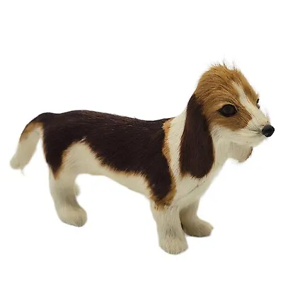 Dachshund Miniature Real Fur Brown White Dog Lovers Figurine 3  X 6  Collectors  • $30