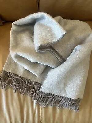 Frette Couture Warm Double Face Throw Blanket Beige/brown Merino & Angora New • $310