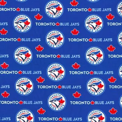 Cotton Toronto Blue Jays MLB Baseball Sports Canada Fabric Print BTY D159.63 • $13.95