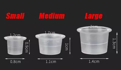 £4.57 • Buy Ink Tattoo Cups Pigment Microblading Pots Holder Caps Plastic Makeup 100pcs UK
