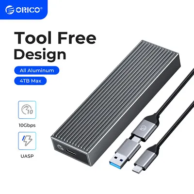 ORICO Aluminum M.2 NVMe SSD Enclosure 10Gbps For M.2 PCIe NVMe SSD UASP 4TB • $18.89