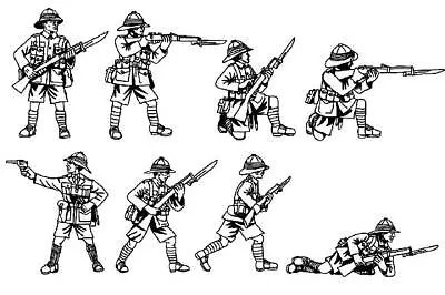 Hat 1/72 Scale WWI British Infantry Tropical Model Kit - Contains 1 Sprue - 8293 • £2.45