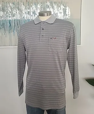 Greg Norman Shirt Mens M Gray Polo Long Sleeve Golf Lightweight Casual • $18