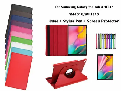 360°Rotate Litchi Grain PU Leather Cover Case For Samsung Galaxy Tab A 10.1 2019 • $5.89