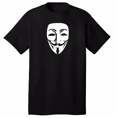 $12.99 • Buy Anonymous Mask T-shirt Revolution Mask V For Vendetta Style Movie Anarchy Elect