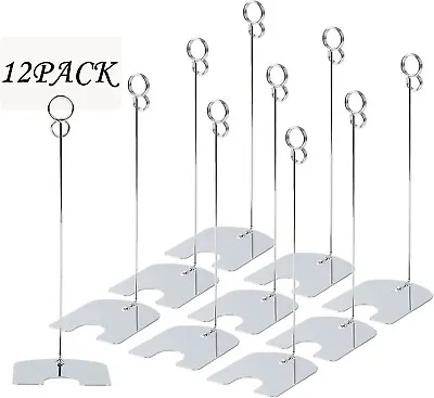 12 Pack 8 Inch Tall Large Size Table Number Holders Place Card Holder Silver • £19.18