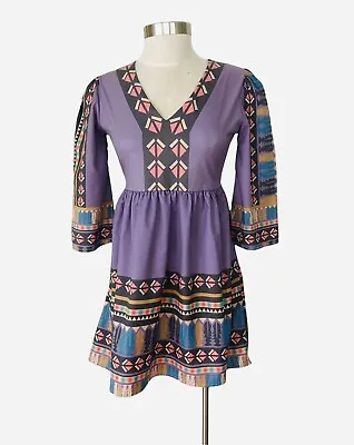  Zaful Mini Dress 3/4 Bell Sleeves V-Neck Women Small • $12