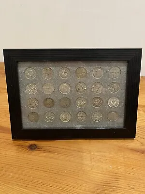 Pre Decimal Coin Display Frame For Three Pence Silver 24 Slots Collection Rare • £9.95