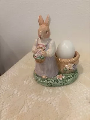 Vintage AVON Springtime Collection Easter Ceramic Bunny Candle Holder 6” • $4.99