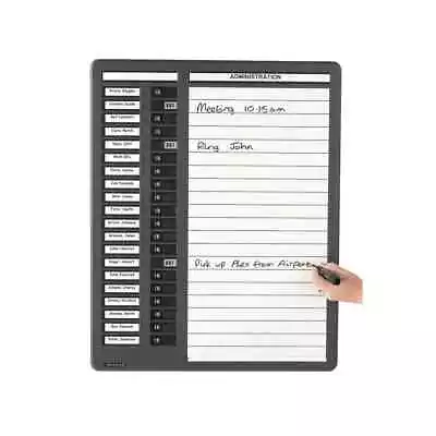 Indesign Grey In/Out And Drywipe Board 20 Names WPITDW20 FREE FAST DELIVERY • £194.99