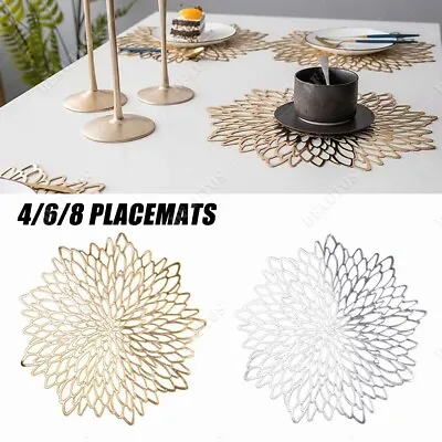 4/6/8x Placemats Set Chargers Place Mat Washable Dining Table Wedding Party Mat • £8.99