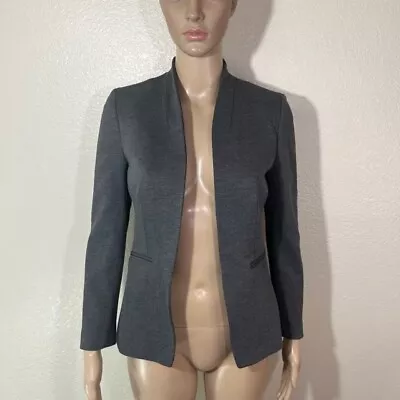 J. Crew Going Out Blazer Stretch Twill Gray Jacket Open Lapelless H2743 Size 0 • $79