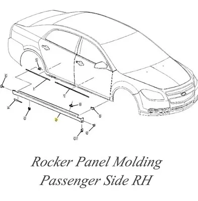 2008-2012 Chevrolet Malibu Exterior Rocker Panel Molding Passenger Carbon Flash • $195.23