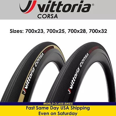 Vittoria Corsa G2.0 700x23 25 28 32 All Black Or Tan Folding Road Bike Tire • $49.95