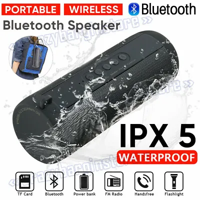 $30.99 • Buy Wireless Bluetooth Speaker Portable Stereo Music Waterproof AUX/TF/USB/FM/Radio