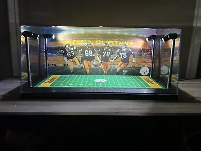 Steel Curtain Custom 2 Mini Helmet Display Case W/ LED Lights - Pittsburgh • $140