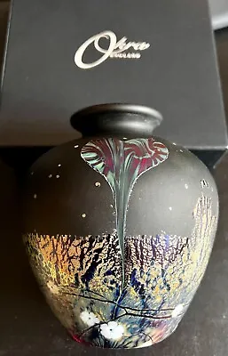 Okra 'iridescent Cameo' Midnight Watch 5.5 In Vase - Limited Edition #46/100 • £325