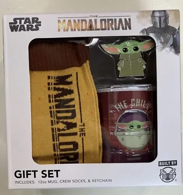 Star Wars The Mandalorian Baby Yoda Boxed Gift Set W/ Crew Socks Mug Key Chain • $10