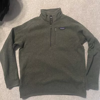 Patagonia Men’s Large Better Sweater Pullover Fleece Green Jacket 1/4 Zip • $35