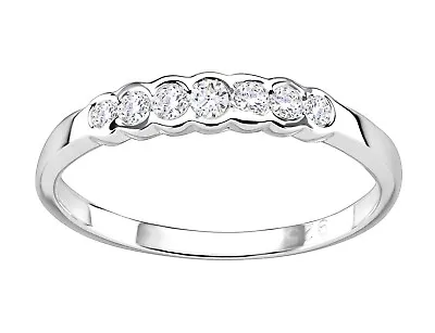 £12.95 • Buy Sterling Silver 0.25ct 7 Stone Eternity Ring Sizes J To U - Simulated Diamond