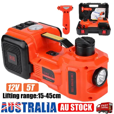 5Ton 12V Car Electric Hydraulic Floor Jack Lift Inflator Pump With Flashlight • $114.95