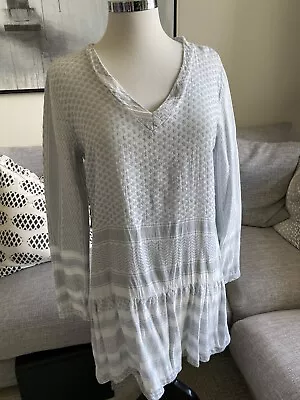 PARLOUR X Exclusive CECILIE SUMMERY COPENHAGEN Dress Silver Light Blue Size S • $140