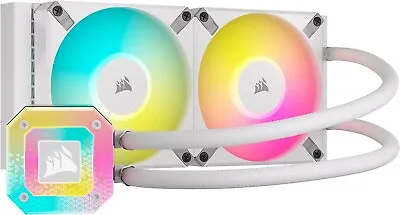 Corsair White ICUE H100i ELITE CAPELLIX XT Liquid CPU Cooler 2x 120mm RGB Fan • £119.99