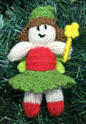 KNITTING PATTERN - Christmas Fairy Pixie Bauble 12 Cms Tree Decoration • £3.25