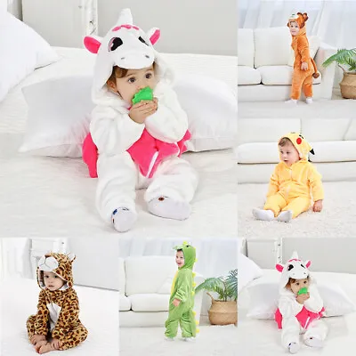 Baby Kids Boy Girls Animal 1onesie Zip Romper Jumpsuit Pajama Costume Cosplay • £12.96