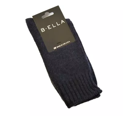 B. Ella Ladies Wool Cashmere Angora Blend Crew Socks Este Navy Blue - NEW • $20