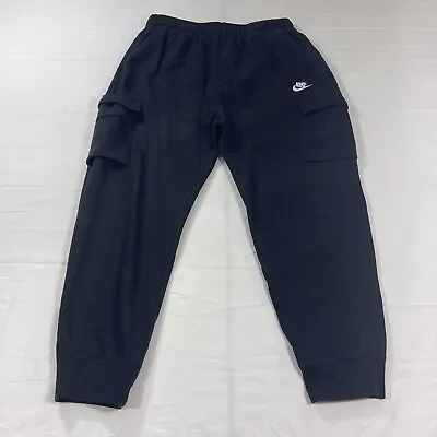 Nike Sportswear Men's XL Club Jogger Fleece Cargo Pants CD3129-010 Black • $35.99