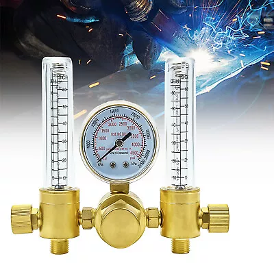 Argon CO2 Mig Tig Flow Meter Regulator Welding Gas Welder Gauge W/ 10' Gas Hose • $30.98