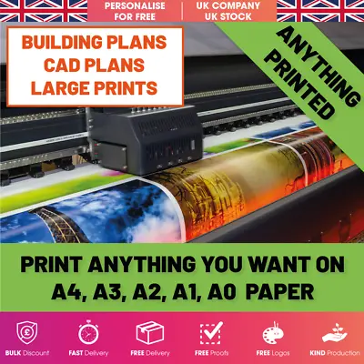 PRINTING | CAD Prints | Building Plans | CAD Printing | A4 A3 A2 A1 A0 | Printed • £2.50