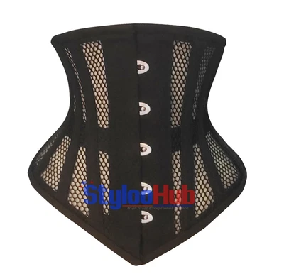 £14.99 • Buy Women Steel Boned Waist Trainer Wasp Hourglass Net Mesh Cotton Shapewear C1819MC