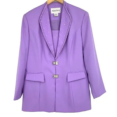 Katherine Kay Ltd Violet Evening Blazer Special Event Size 14 2371 Womens EUC • $49.99