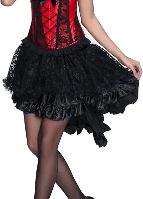 Women's Steampunk Skirt Small Retro Gothic Cosplay Satin High Low Zipper S4 • $17.33