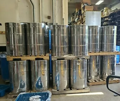 Used 55 Gallon Stainless Steel Drum Barrel Thick 1.5mm Sanitary Bottom • $245