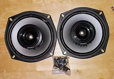 Sony XS-302F 5 1/4 Inch 2 Way Speakers Vintage 100W Input No Covers 1 Pair Black • $14.99