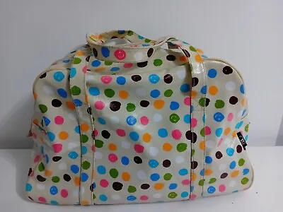 Debenhams Oilcloth Holdall Top Handle Bag Spotty Cabin Bag 20x12x7 Inch Weekend • £17.10