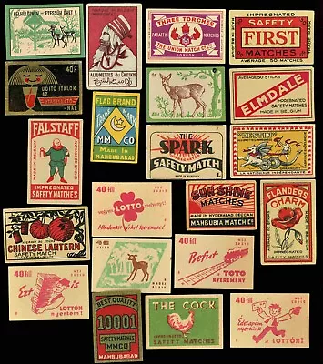 Vintage Matchbox Advertising Labels ( Lot Of 21 Different ) • $9.99