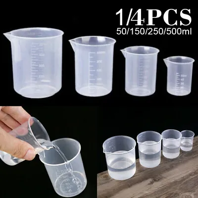 Plastic Measuring Cup Transparent Mug Liquid Jug Graduated Cup Baking Supplies • £3.68