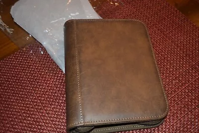 Franklin Covey BINDER COMPACT SIZE ZIPPER Planner DISTRESSED BROWN NEW • $49.99