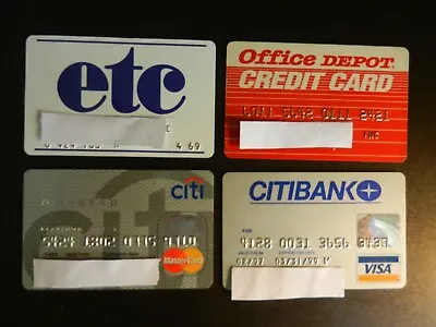 LOT OF FOUR (4) ALL DIFFERENT *EXPIRED CREDIT CARDS (w/ MASTER CARD & VISA)* • $19.99