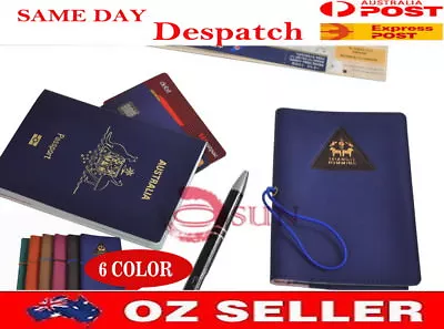 $5.95 • Buy New Unisex Men Women Faux Leather Mini Passport Holder Travel Wallet 6 Color