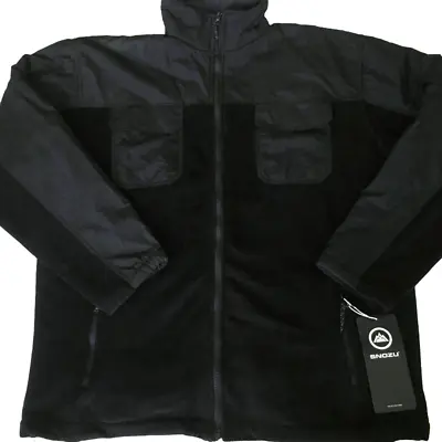 Snozu Mens VTG Y2K Winter Ski Snow Jacket Size XL Black Full Zip Hiking Coat • $44.42