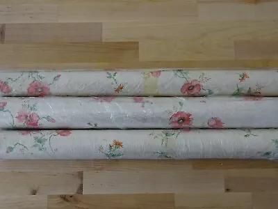 Vintage Floral Wallpaper 3 Rolls 1970s/1980s • £15