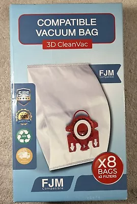 New Miele FJM Vacuum Bags 3D AirClean 8 HEPA Bags & 2 Filters • $24.95