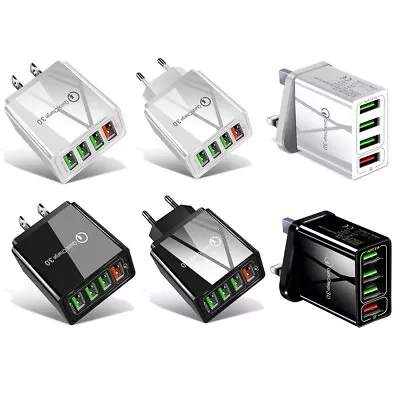 4 Port Quick Charge QC 3.0 USB Power Adapter Fast Wall Charger AU/US/UK/EU Plug • $6.05